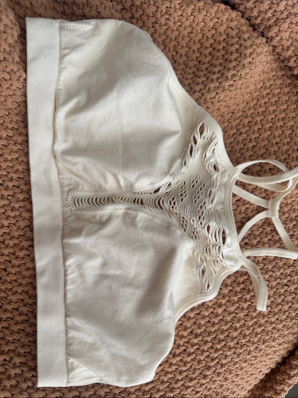 White Crochet Detail Bralette Top